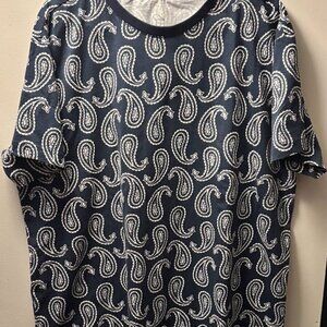 XL Blue Paisley Print Shirt